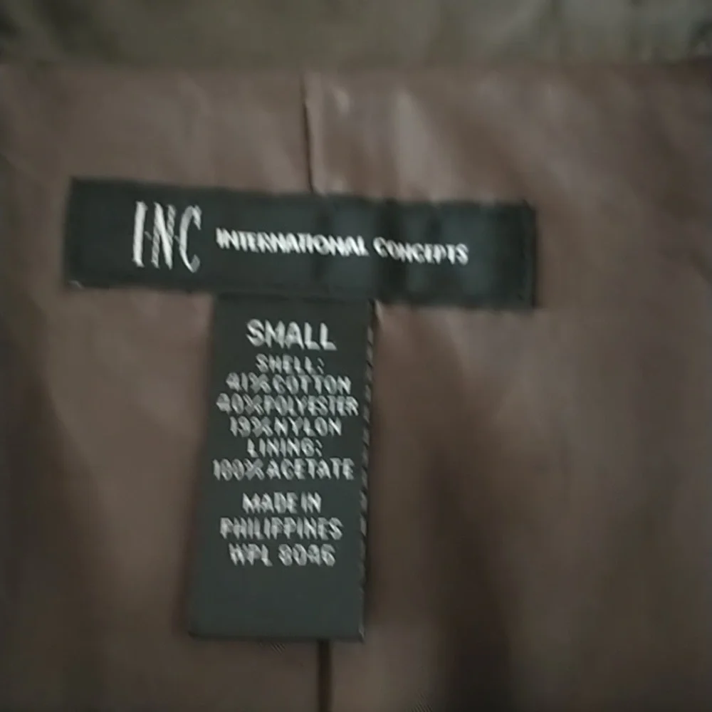 INC Green Linen Jacket - Picture 4 of 5
